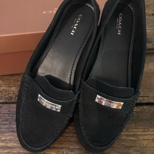 Coach black loafer flats